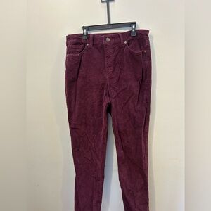 Gloria Vanderbilt Burgundy Corduroy Trousers